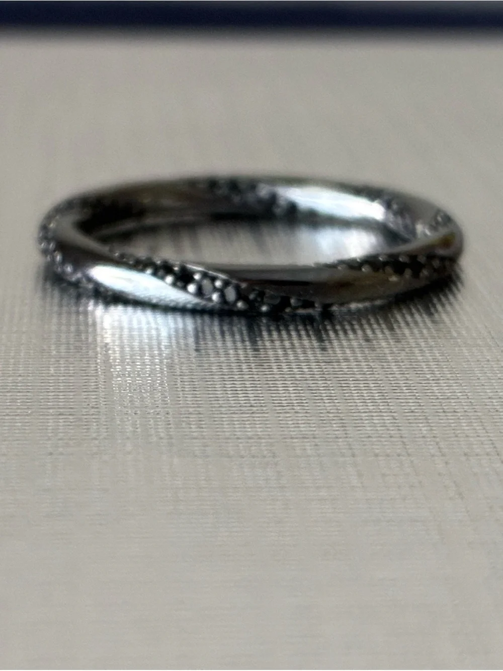 Sterling Silver 925 Black Stackable Ring Sz 7